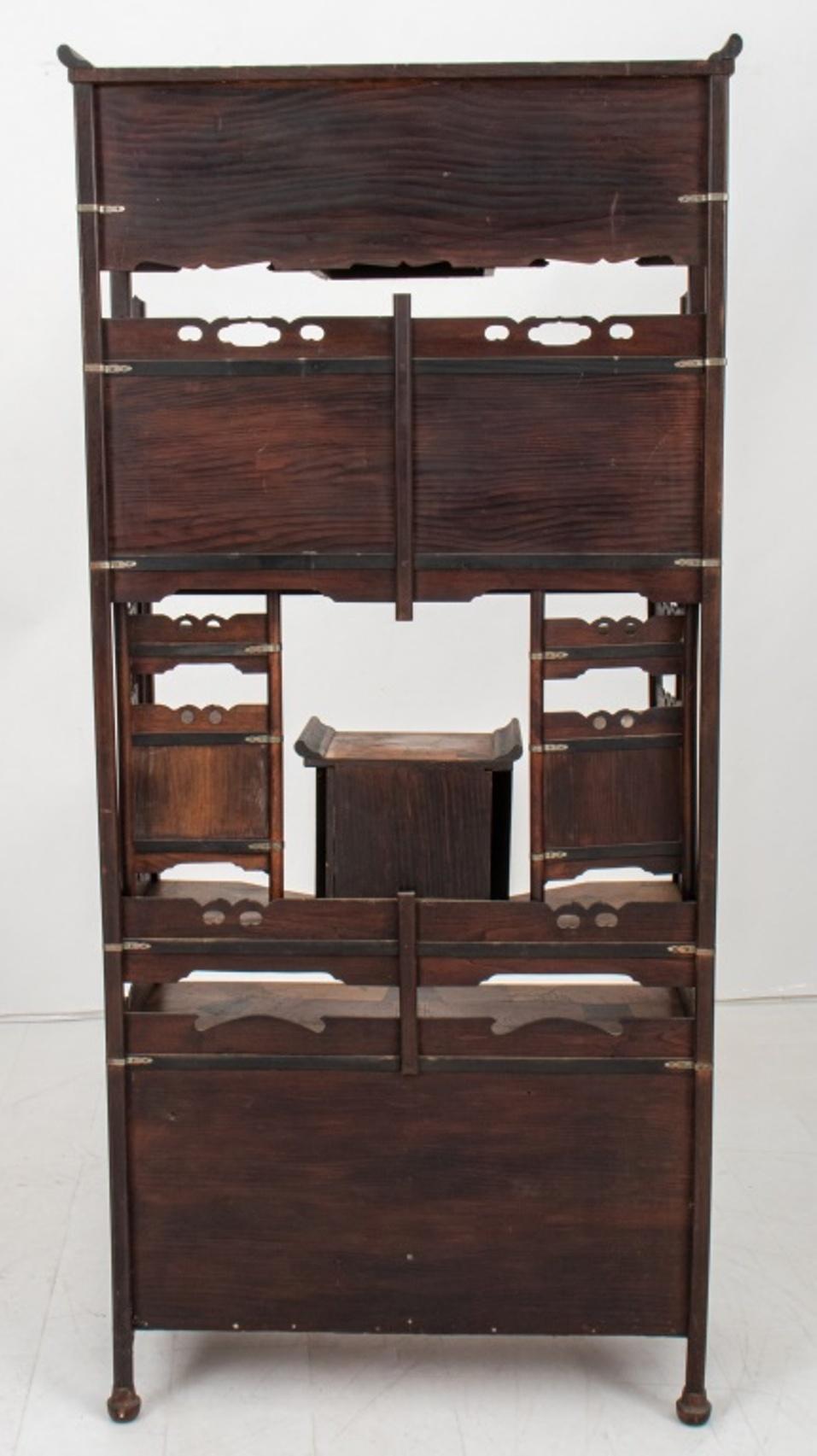 Japanese Showa Marquetry Shadona Cabinet, 1920s In Good Condition In New York, NY