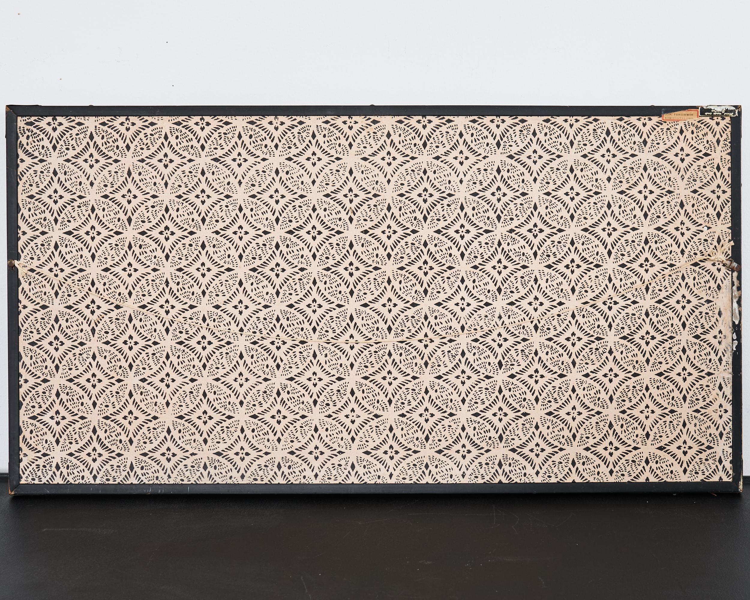 Panneau peint japonais Showa Screen Persimmon Branch en vente 8