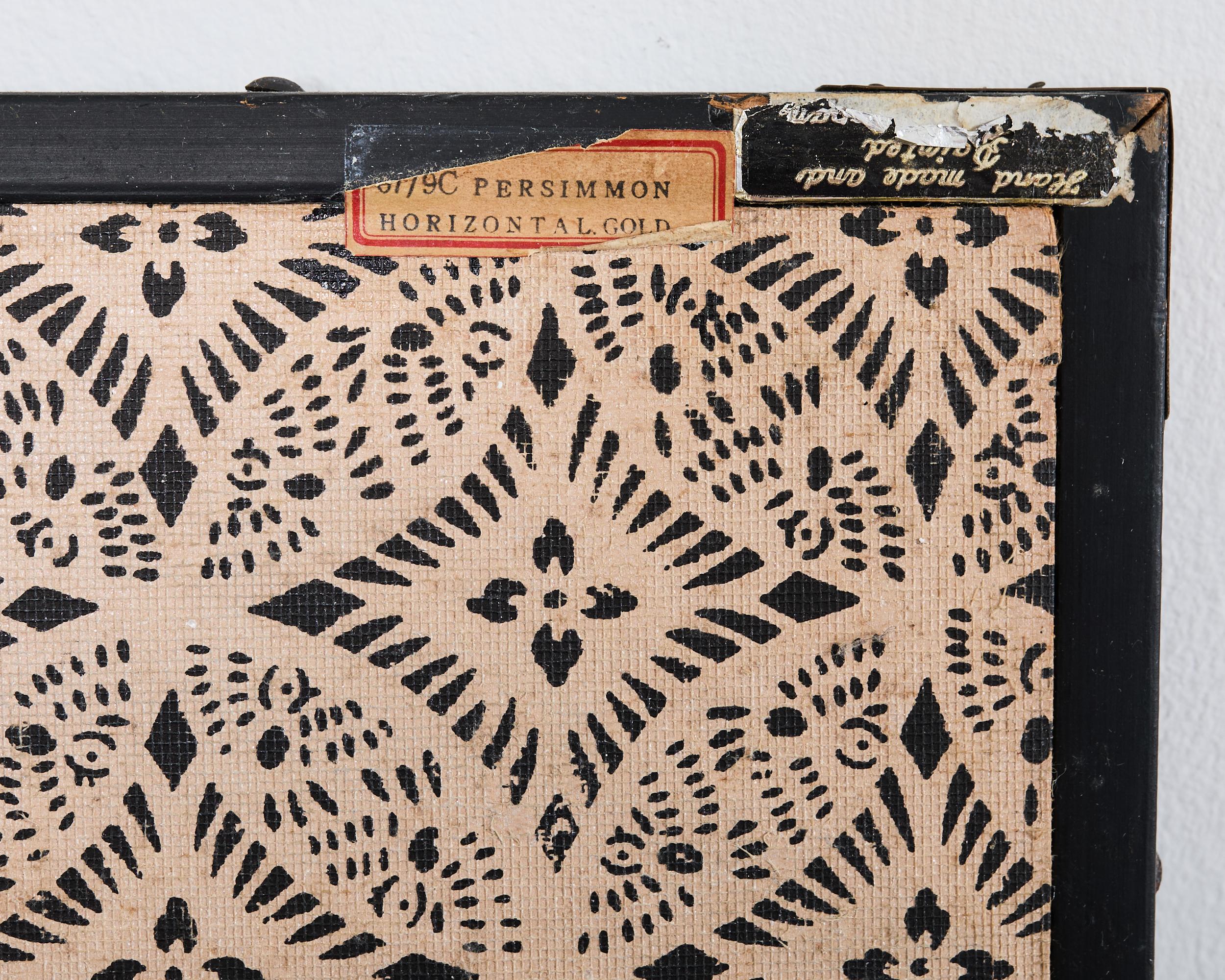 Panneau peint japonais Showa Screen Persimmon Branch en vente 9