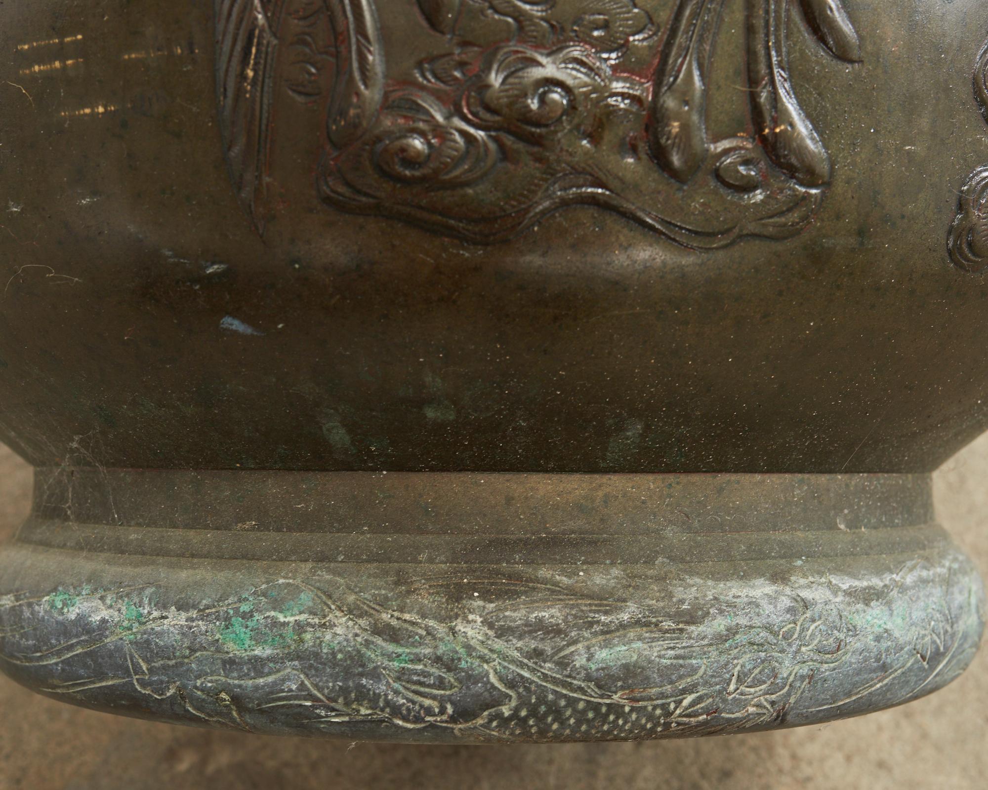 Japanese Showa Period Bronze Elephant Censer Planter Urn 7