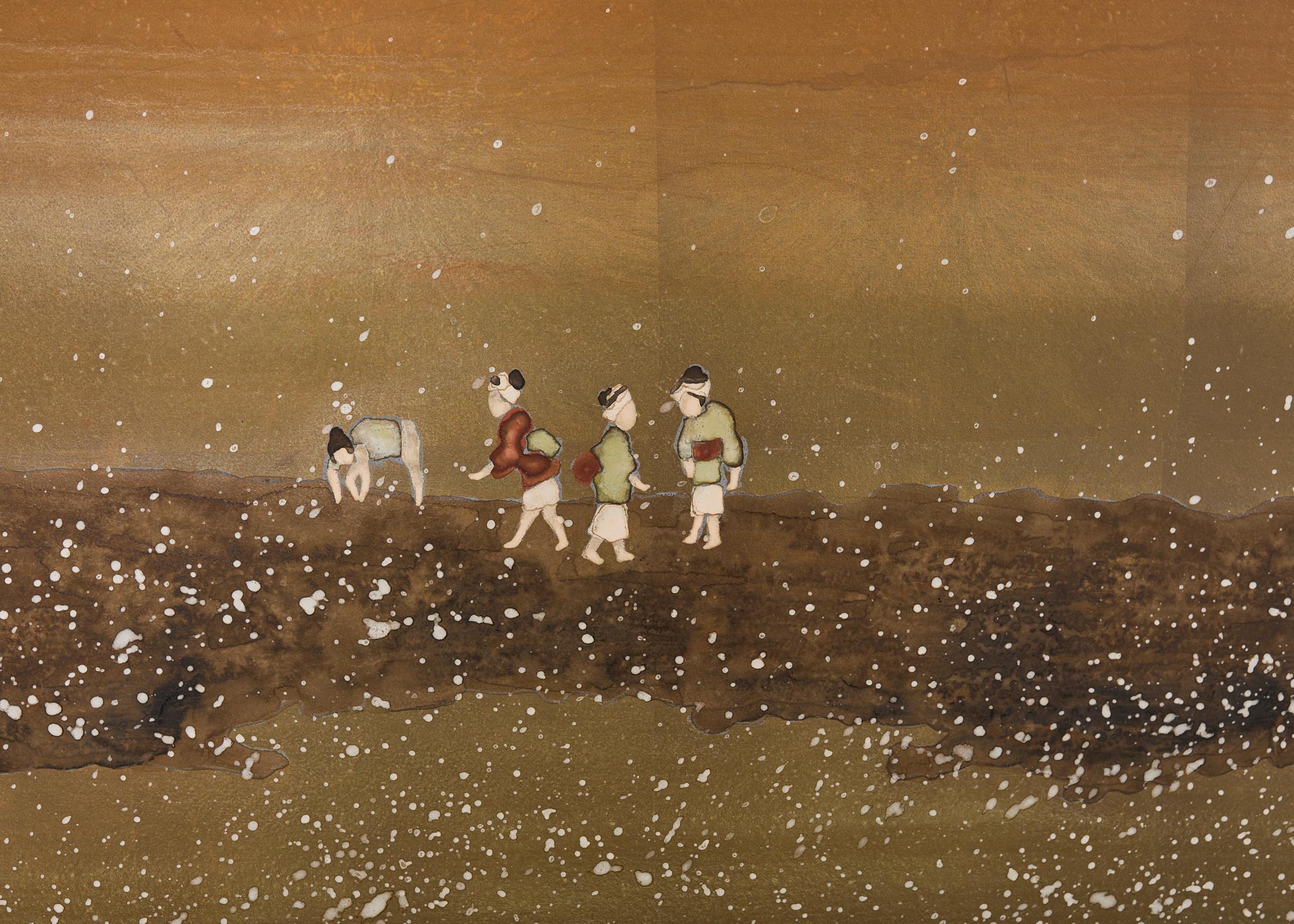 Écran Showa japonais rassemblant des coquillages d'après Katsushika Hokusai en vente 7