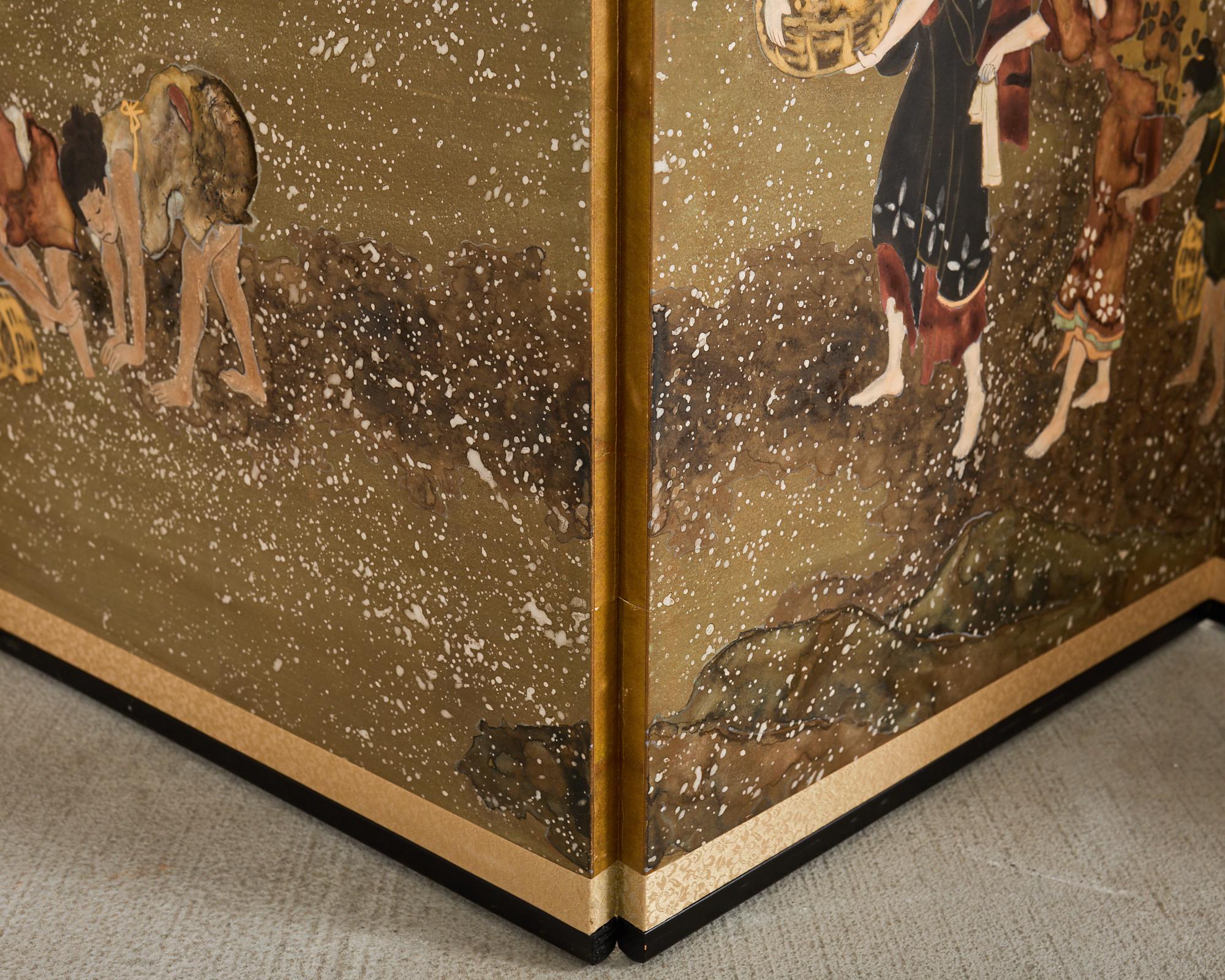 Écran Showa japonais rassemblant des coquillages d'après Katsushika Hokusai en vente 12