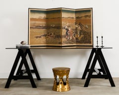 Raccolta di conchiglie per paravento giapponese Showa dopo Katsushika Hokusai