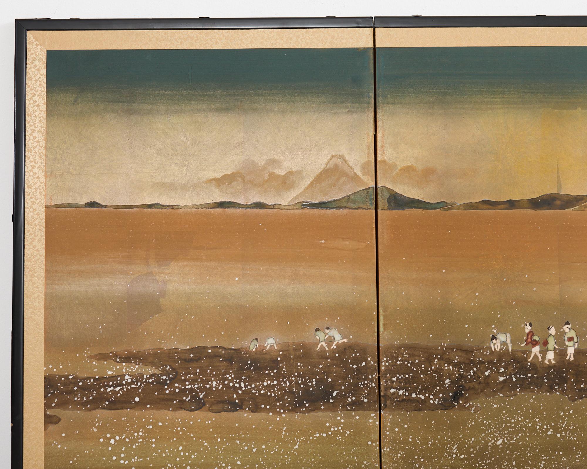 Écran Showa japonais rassemblant des coquillages d'après Katsushika Hokusai en vente 1
