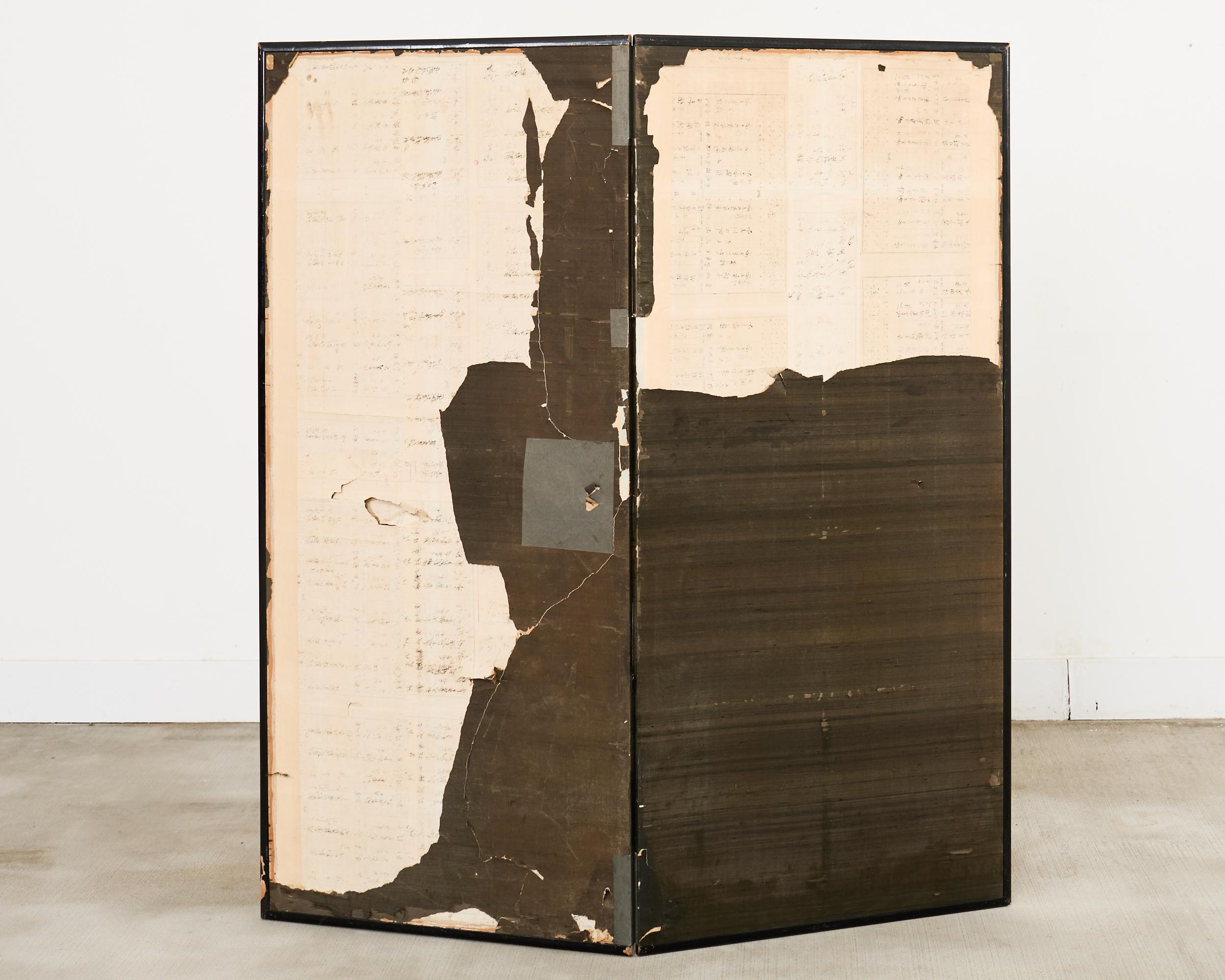 Paravent japonais Showa à deux panneaux Aigrettes dans l'herbe en vente 11