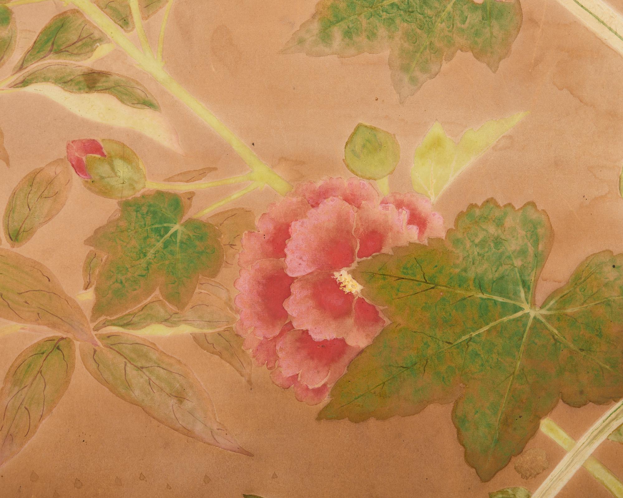 Japanese Showa Two Panel Screen Spring Flora and Fauna For Sale 8