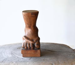 Japanese Showa Vintage Wooden Geta-Foot Sculpture