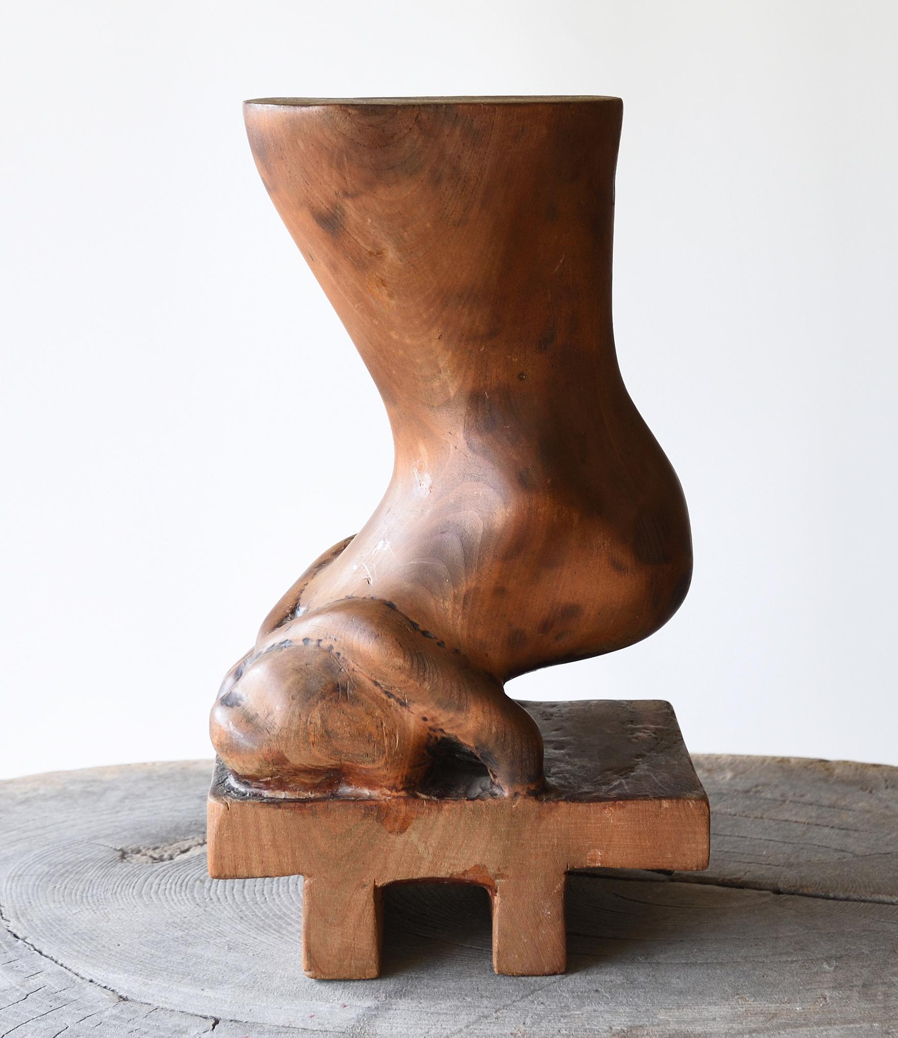 Japanese Showa Vintage Wooden Geta-Foot Sculpture For Sale 1
