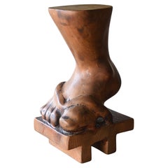 Japanese Showa Vintage Wooden Geta-Foot Sculpture