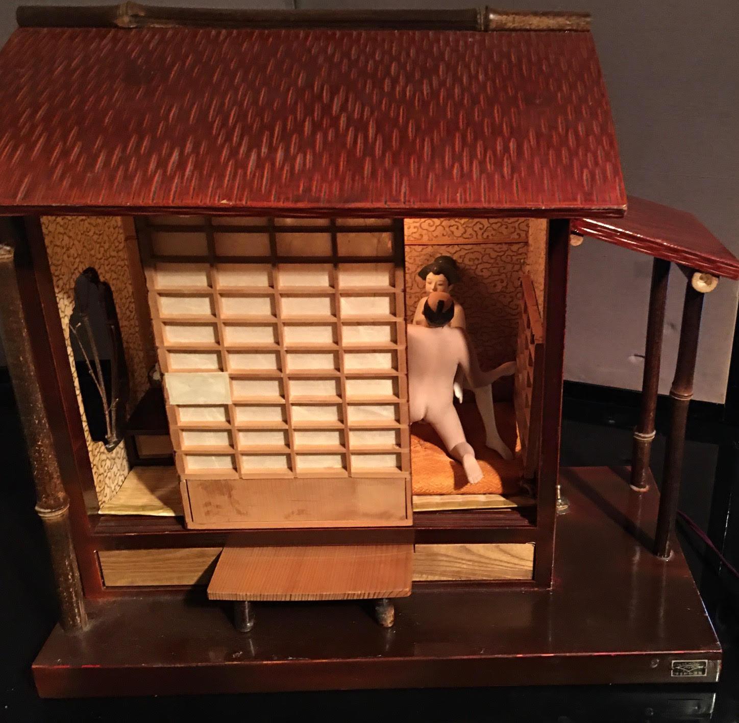 Meiji Japanese Shunga Teahouse Diorama  For Sale