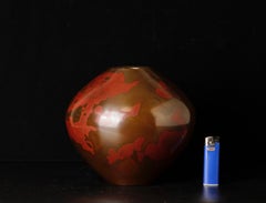 Japanese Signed Bronze Vase by Nitten Artist Takahashi Keiten