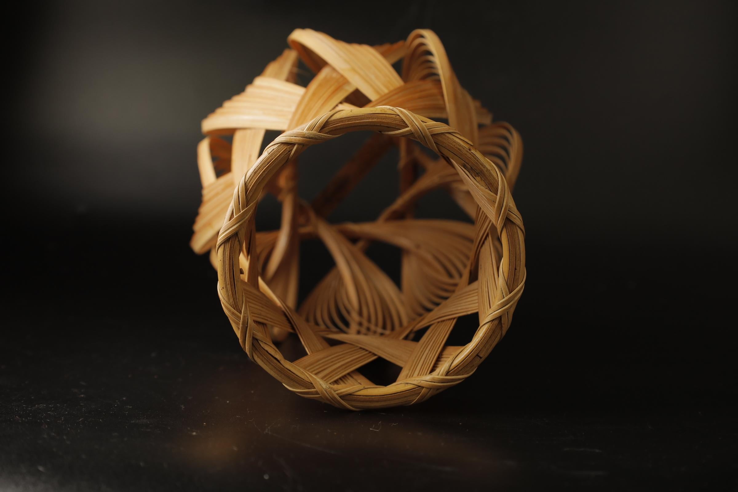 Japanese Signed Ikebana Bamboo Basket 5