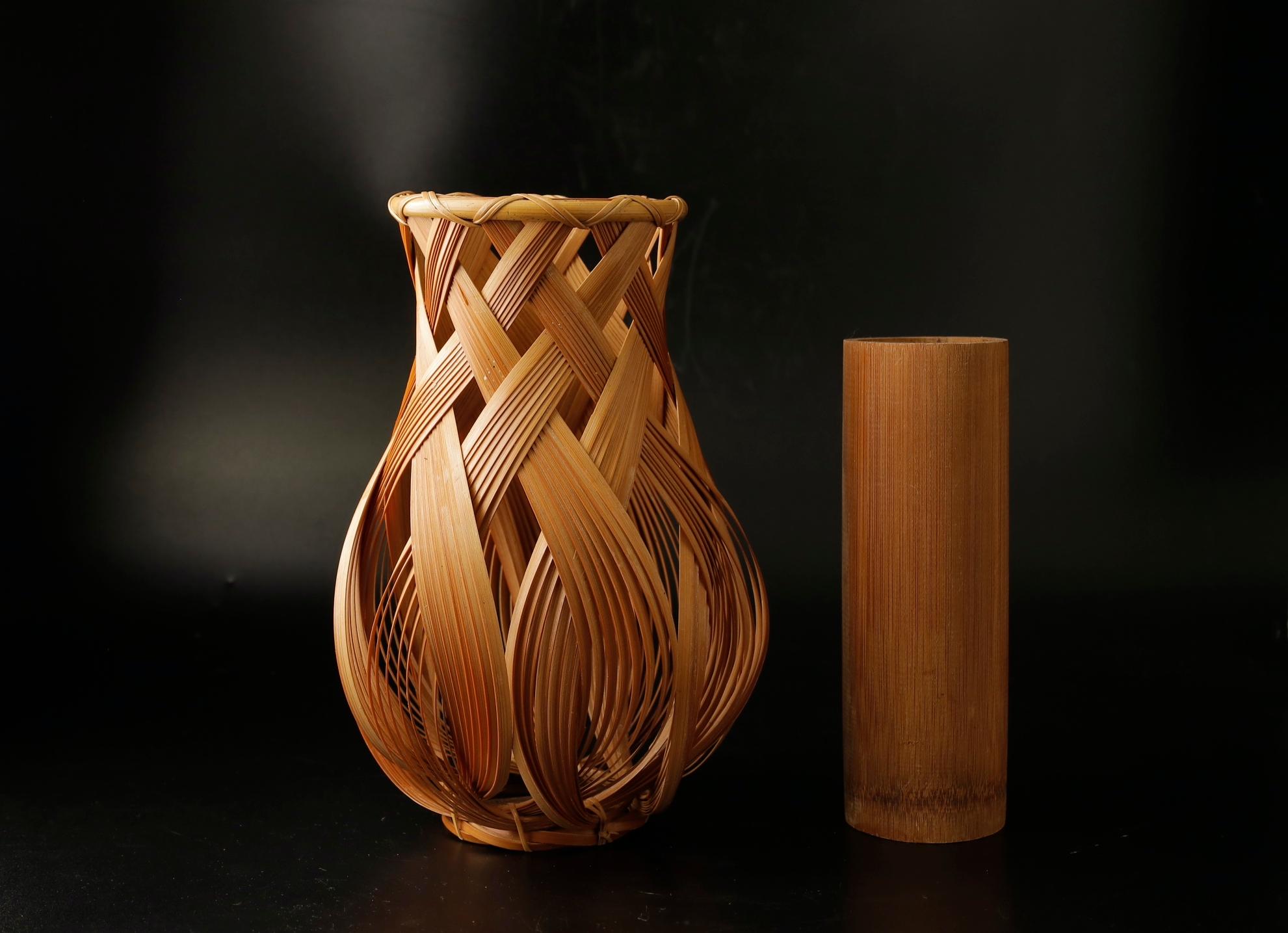 Japanese Signed Ikebana Bamboo Basket 2