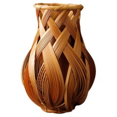Japanese Signed Ikebana Bamboo Basket