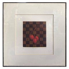 Japanese Signed Limited Edition Mezzotint Fruit Crab Apple Still Life Print