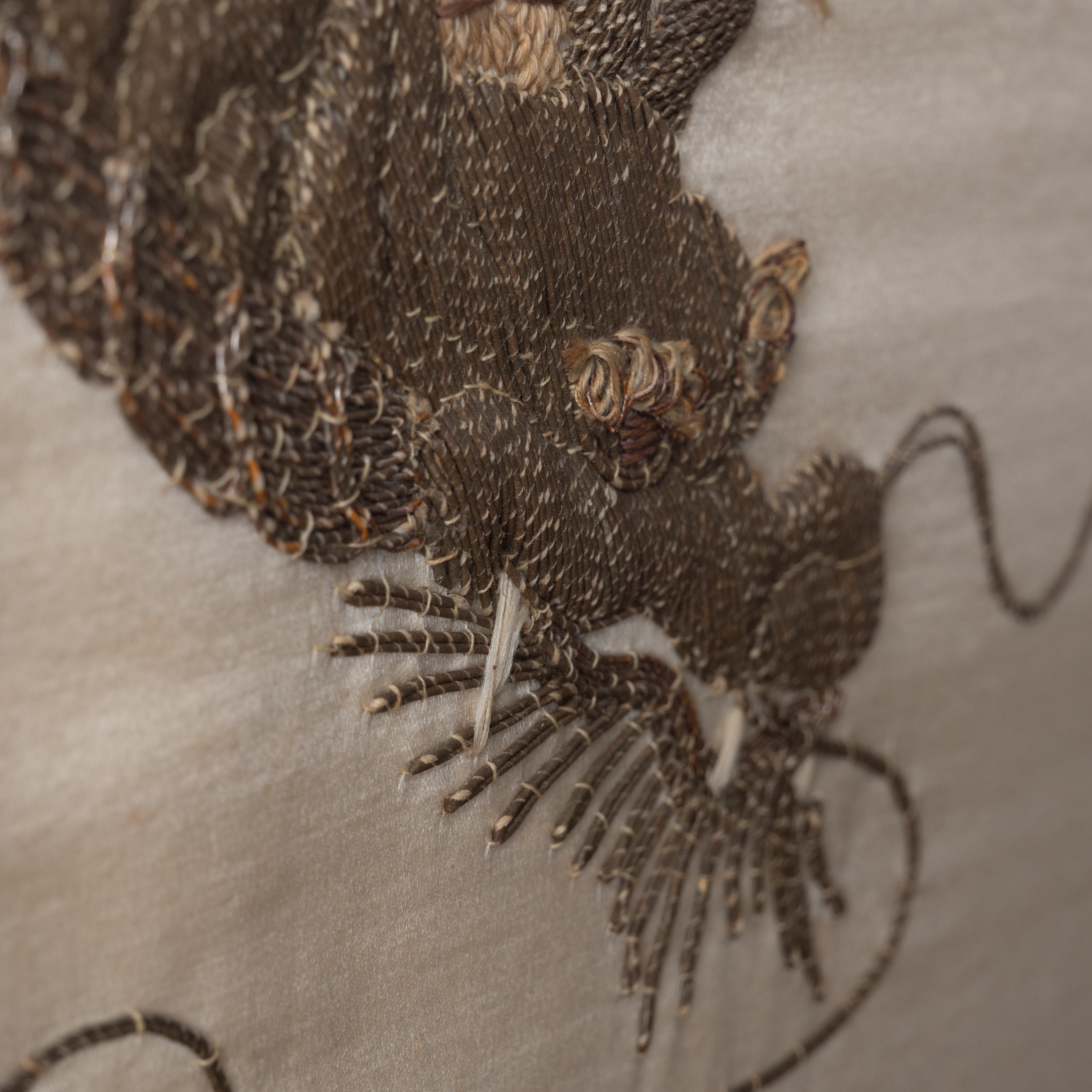 Japanese Silk Dragon Embroidery, 19th Century For Sale 4