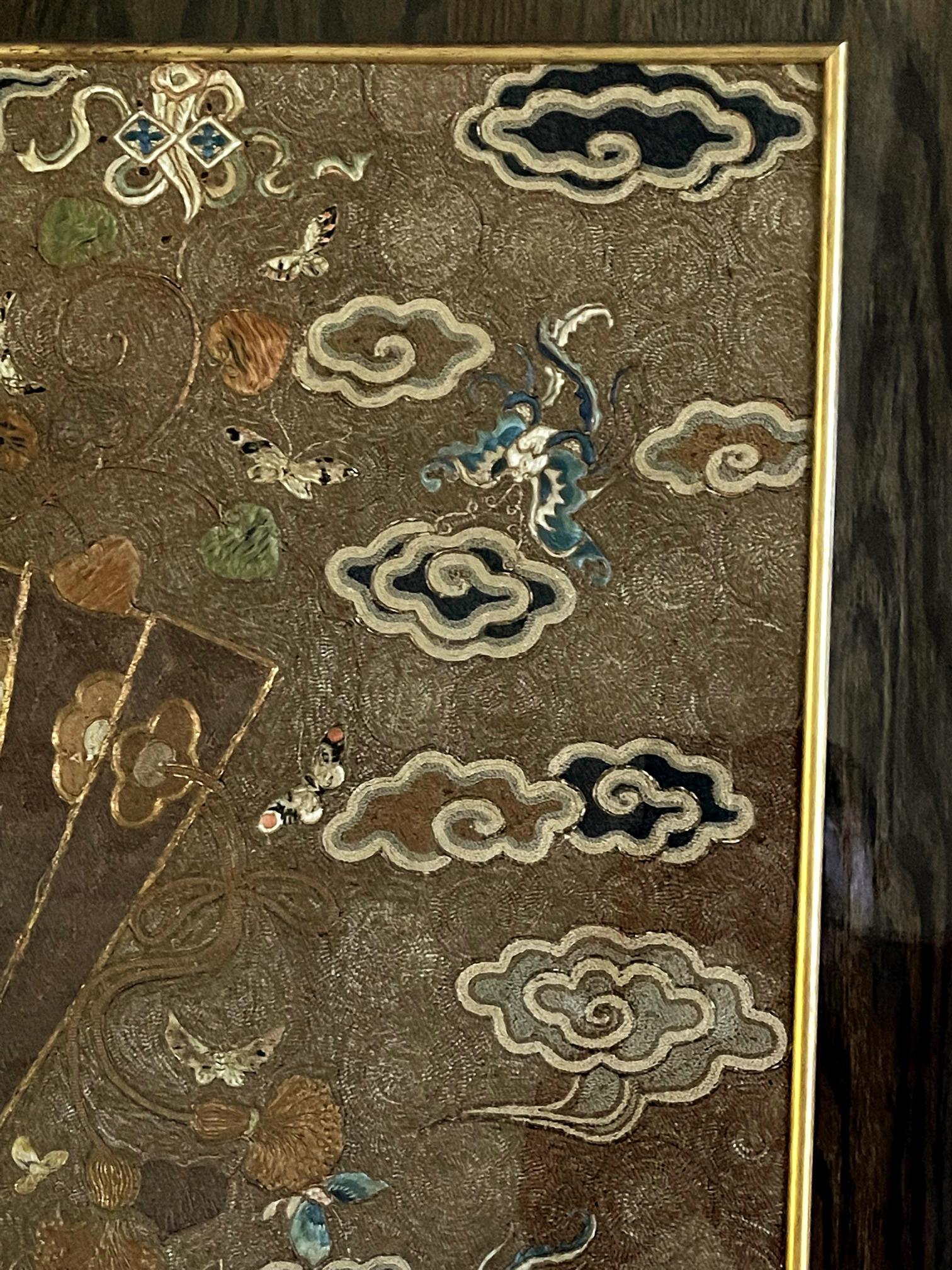 Japanischer Wandteppich aus Seide mit Stickerei aus der Meiji-Periode im Angebot 7
