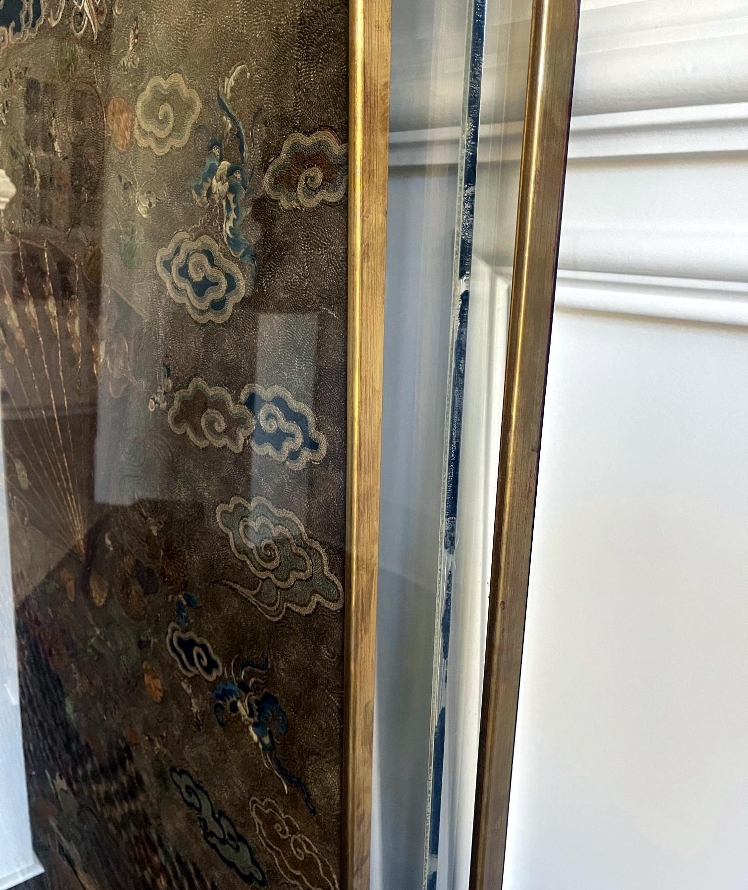 Japanischer Wandteppich aus Seide mit Stickerei aus der Meiji-Periode im Angebot 10