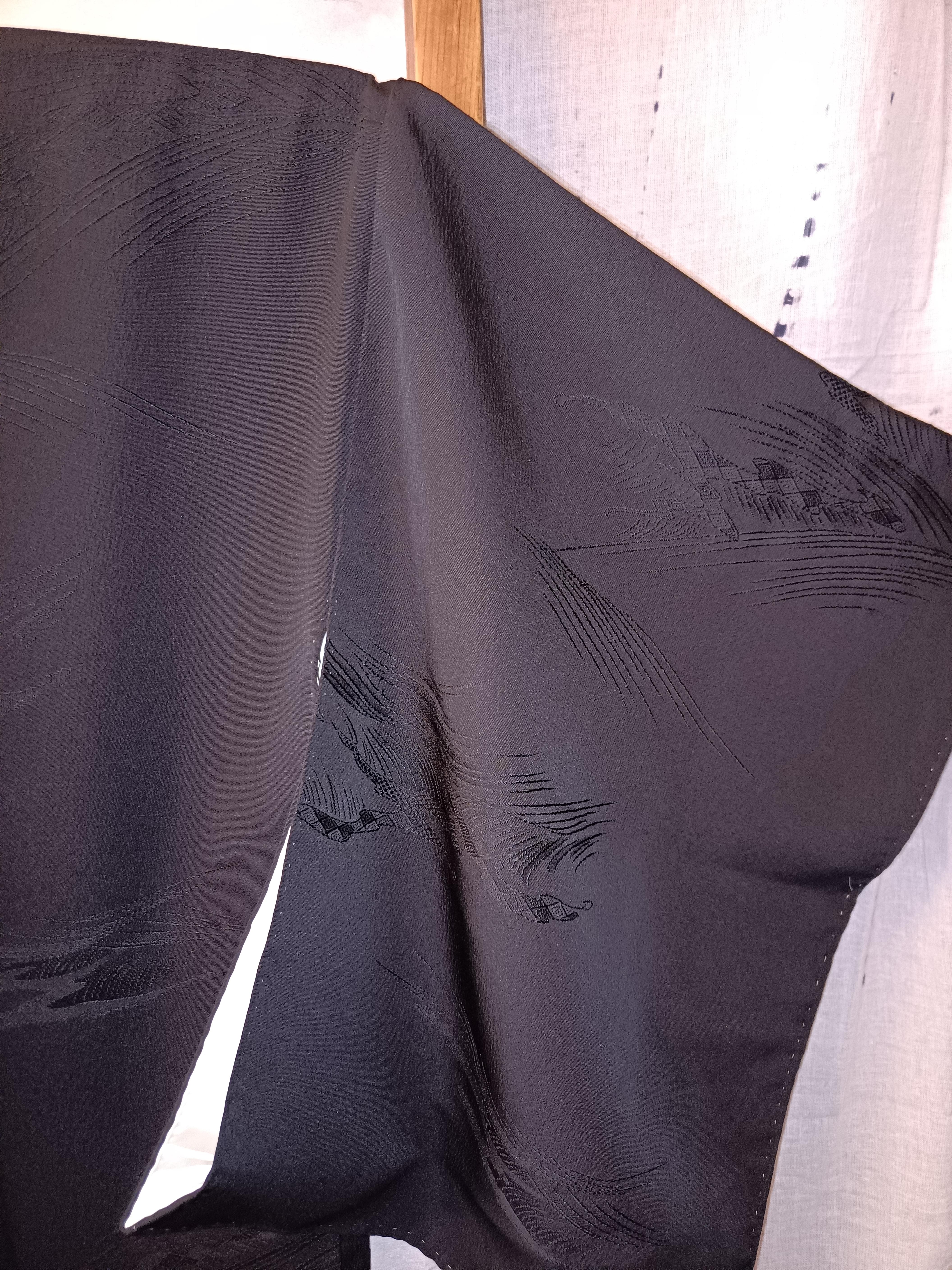 20th Century Japanese silk haori jacket black For Sale