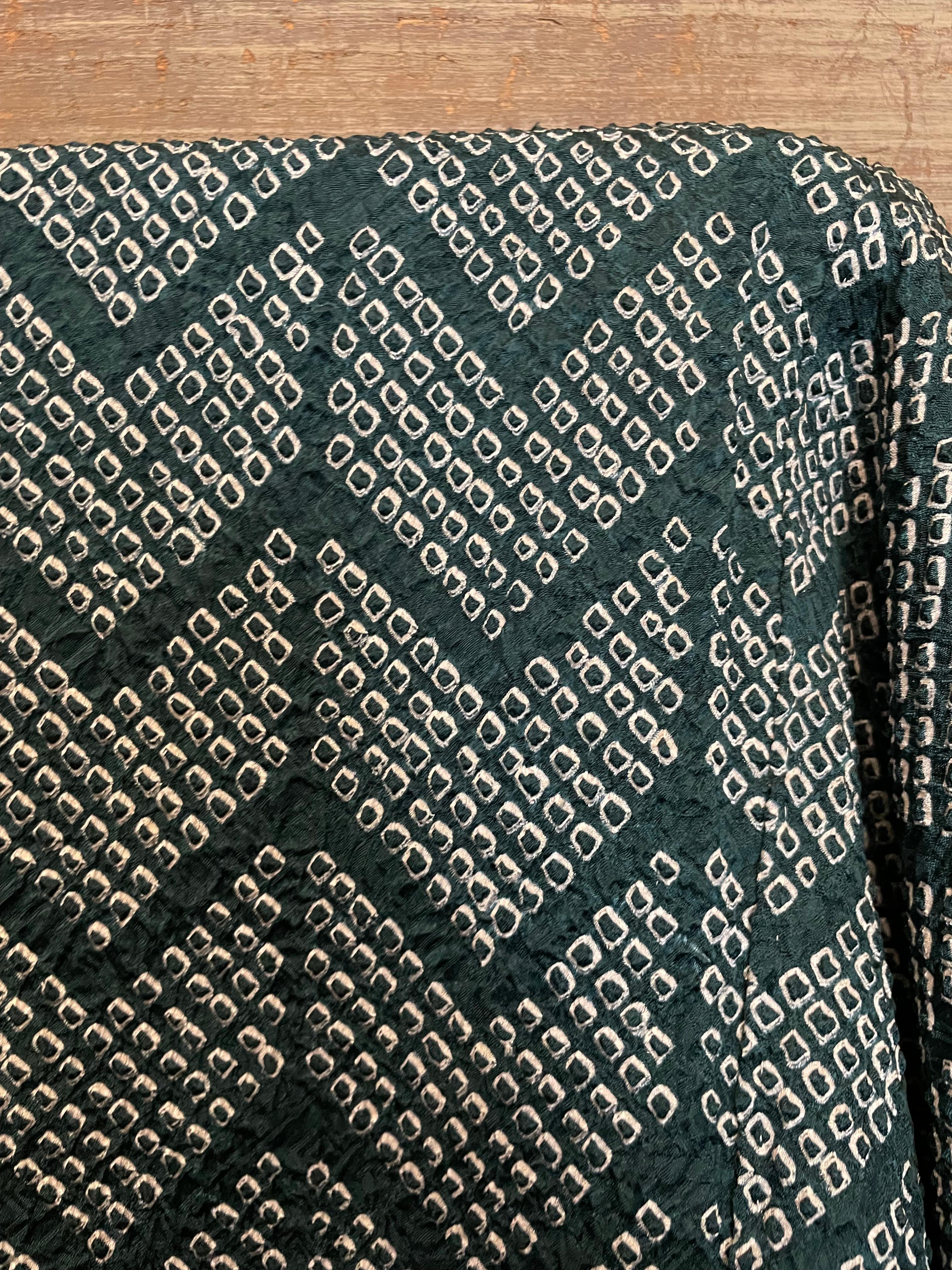 Giacca giapponese Haori in seta Shibori Verde anni 2000 Heisei in vendita 4