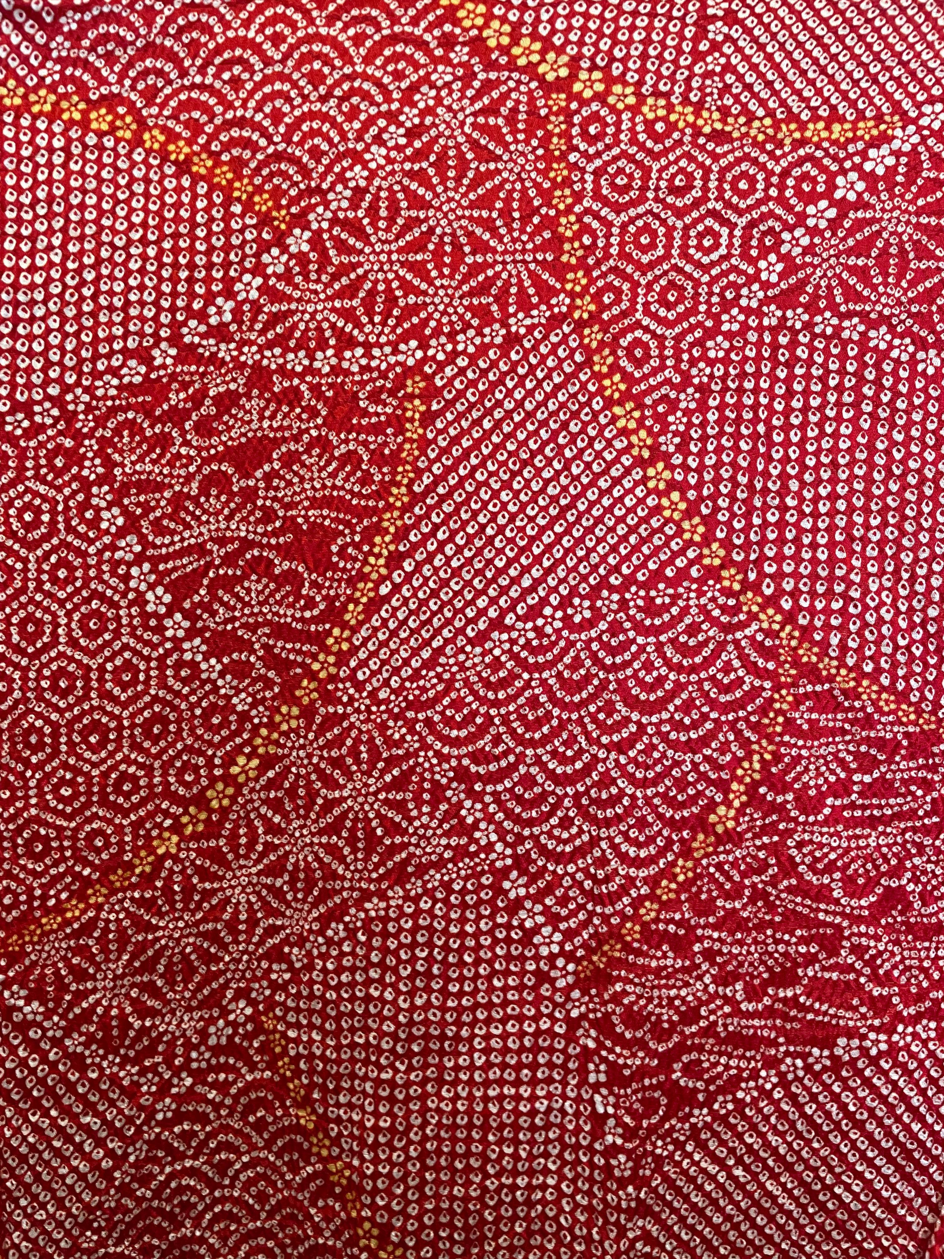 Giacca giapponese Haori in seta Shibori Rosso anni 2000 Heisei in vendita 2
