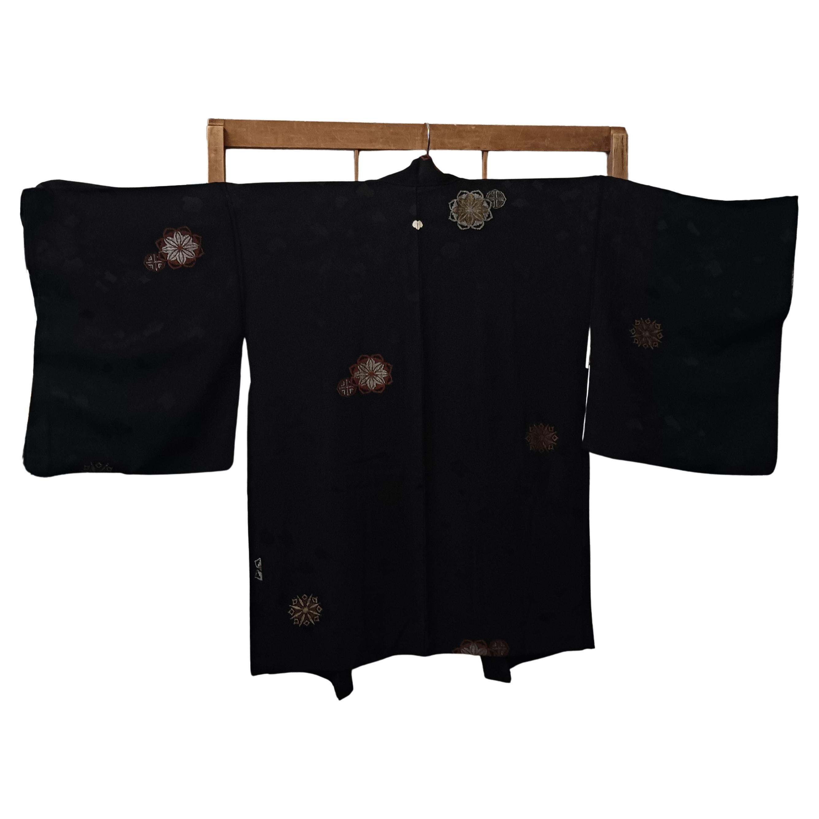 Japanese silk jacket HAORI black (20. Jahrhundert) im Angebot