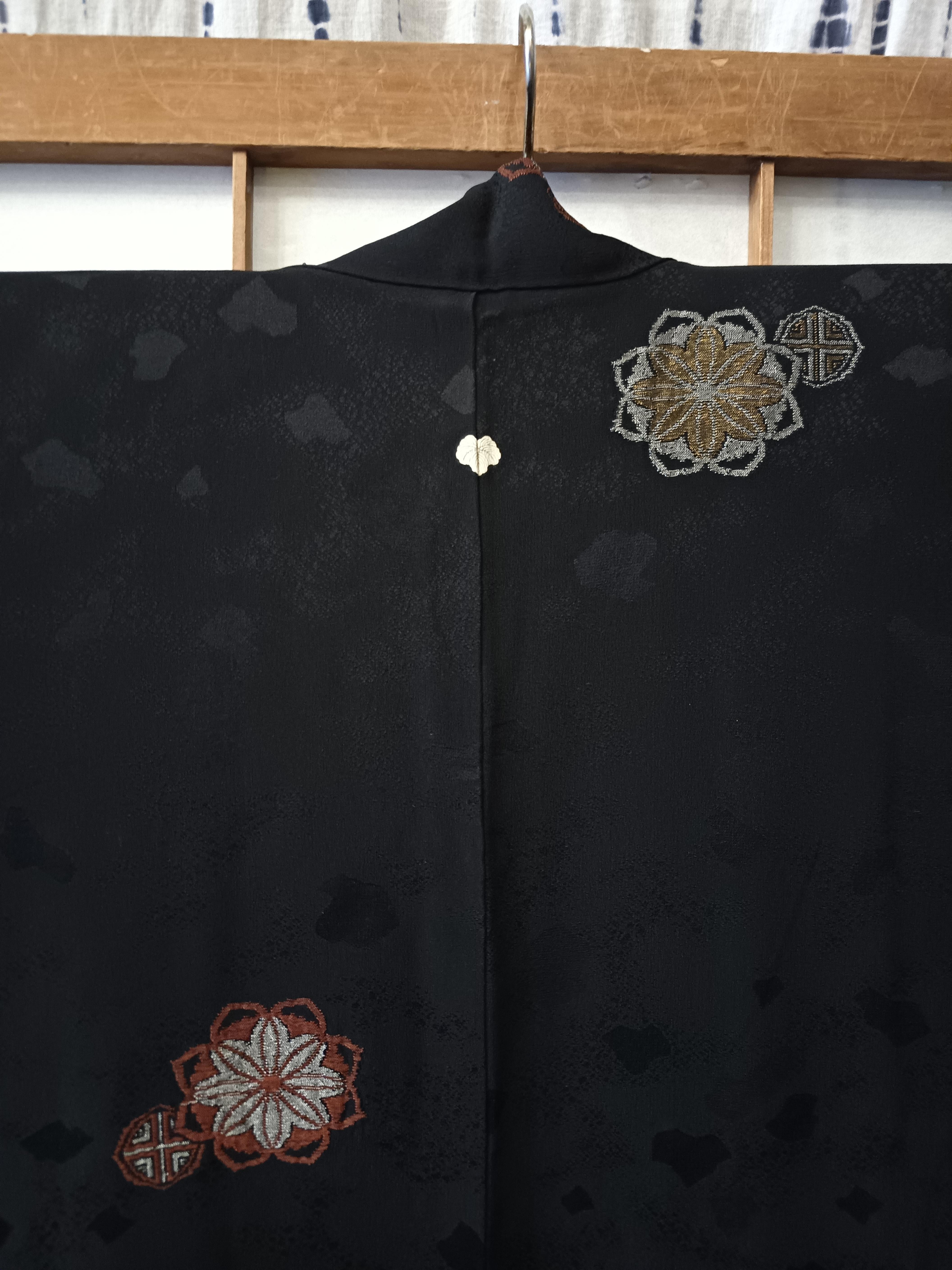 Japanese silk jacket HAORI black (Seide) im Angebot