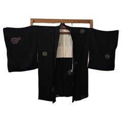 Chaqueta de seda japonesa HAORI negra