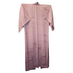 Japanese silk kimono pink grey with patterns