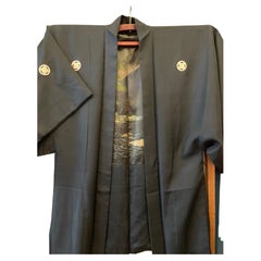 Vintage Japanese Silk Men's Haori Jacket Mt. FUJI Reversible 1920s 