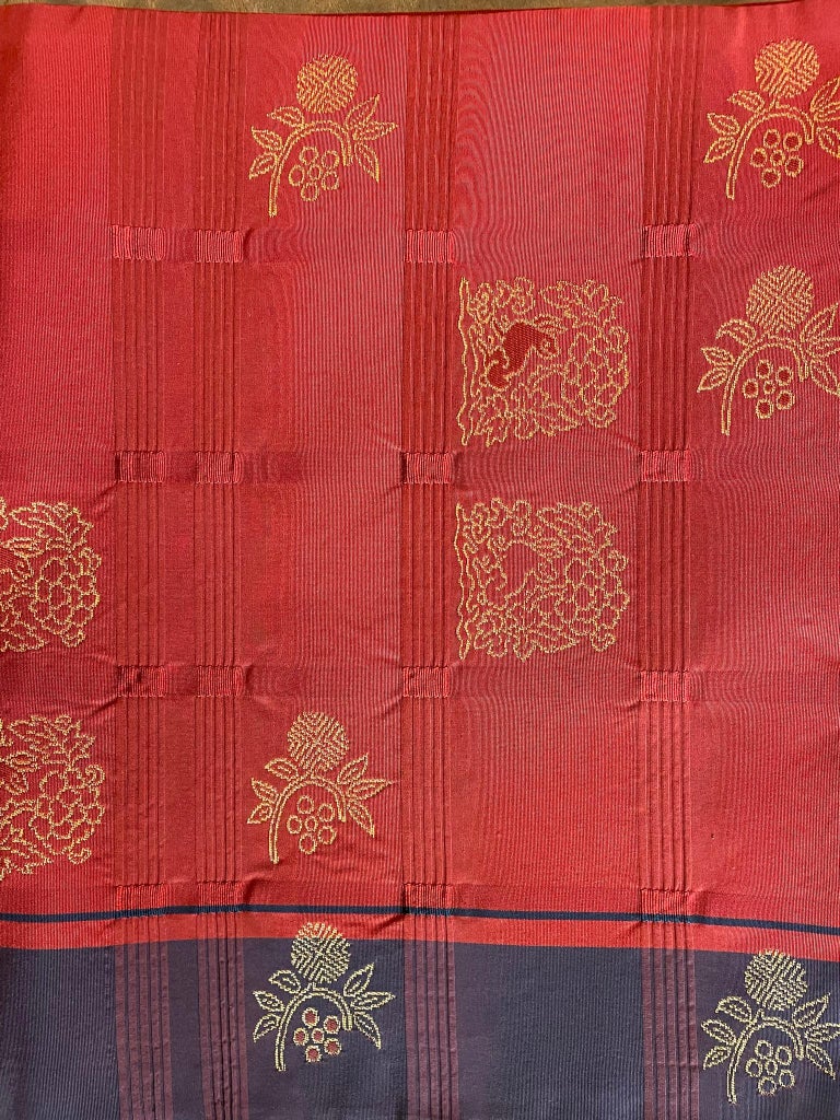 Japanese Silk Obi Belt/ Table Runner 1960s Dark Red For Sale at 1stDibs
