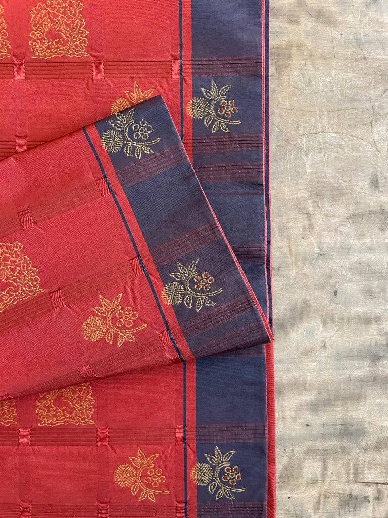 Japanese Silk Obi Belt/ Table Runner 1960s Dark Red For Sale at 1stDibs