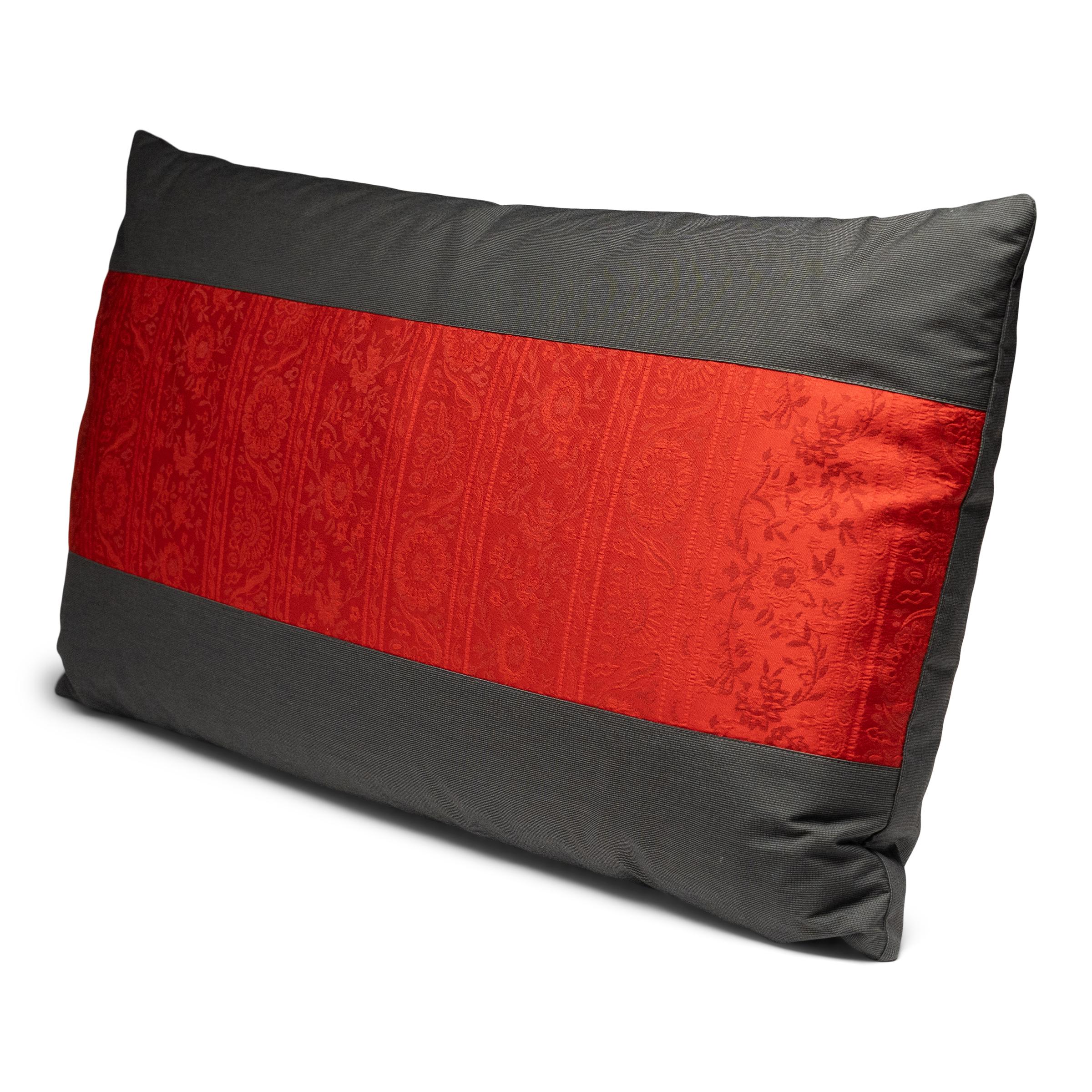 Modern Japanese Silk Stripe Throw Pillow For Sale