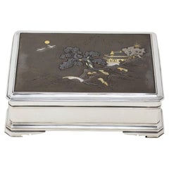 Japanese Silver and Shibuichi Box by Hiroteru Meiji Period