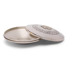 Japanese Silver Cherry Blossom Compact