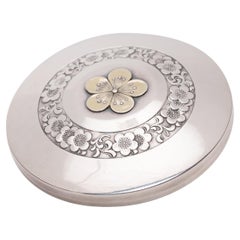 Japanese Silver Cherry Blossom Compact