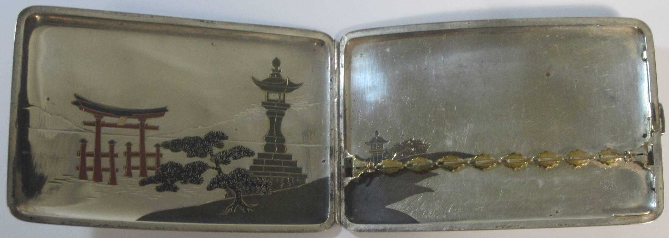 Japonisme Japanese Silver Cigarette Case
