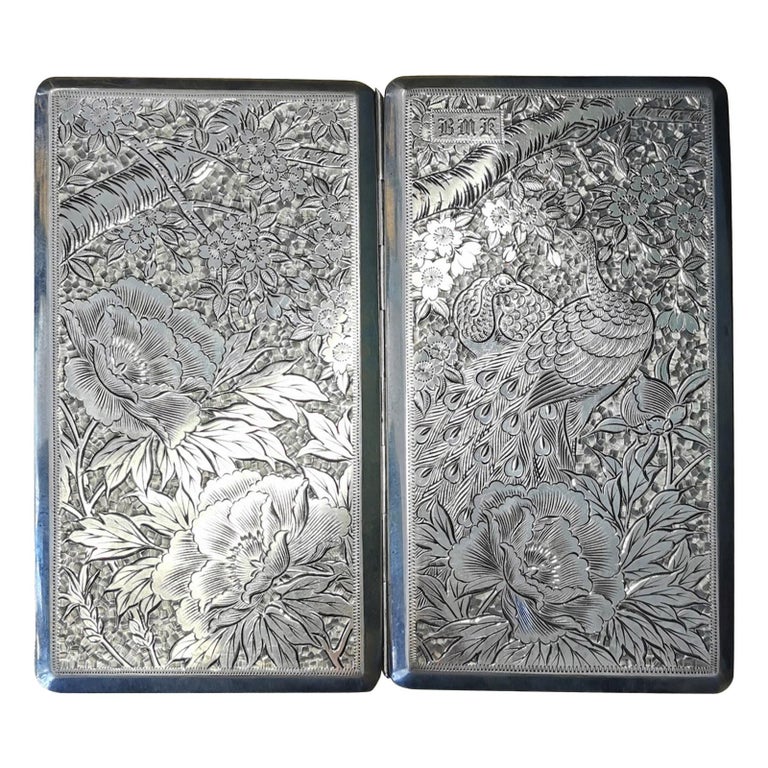 Japanese Silver Cigarette Case at 1stDibs