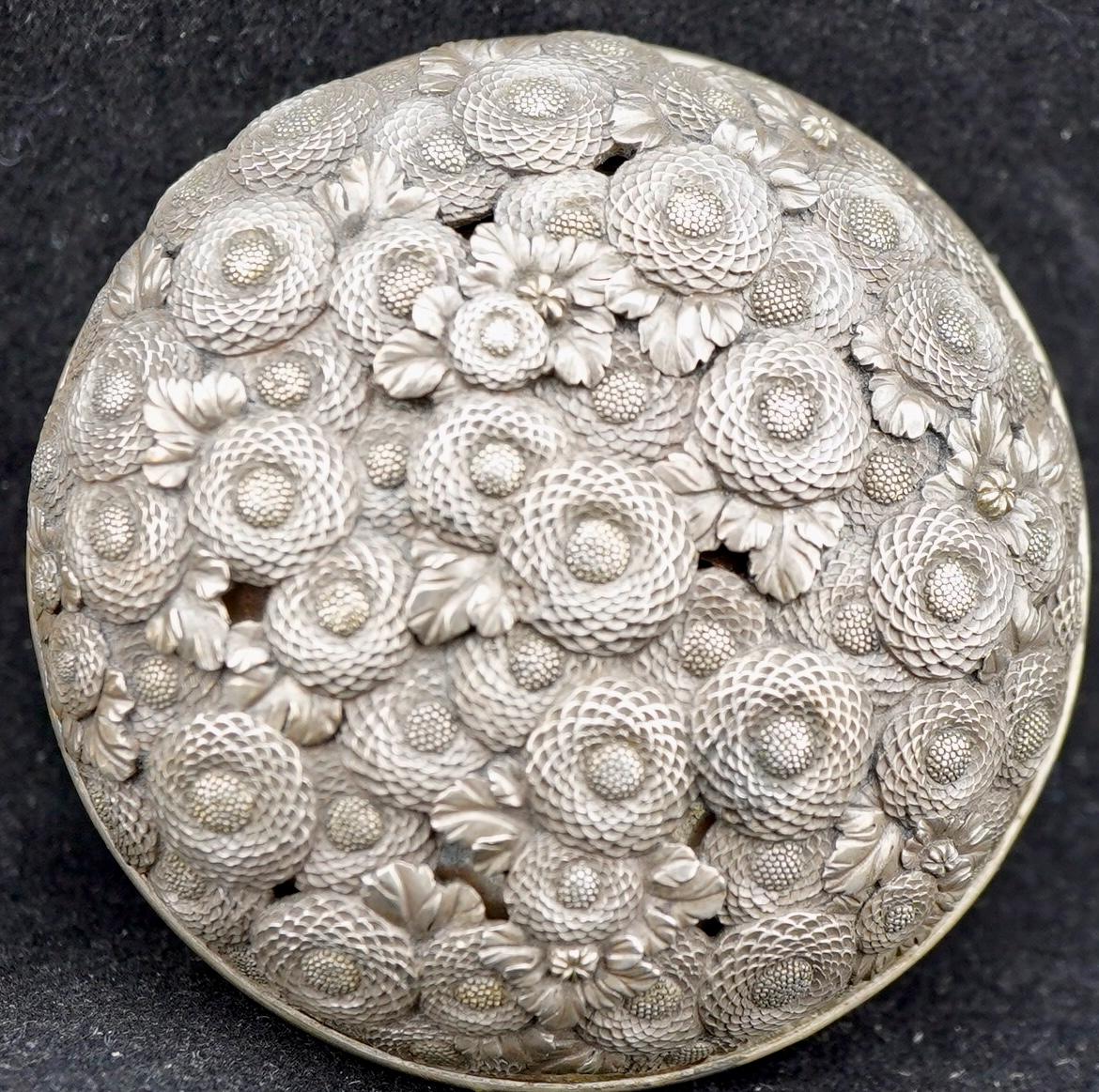 Japanischer Silber-Emaille-Eisbrenner (Koro) aus der Meiji-Periode im Angebot 1
