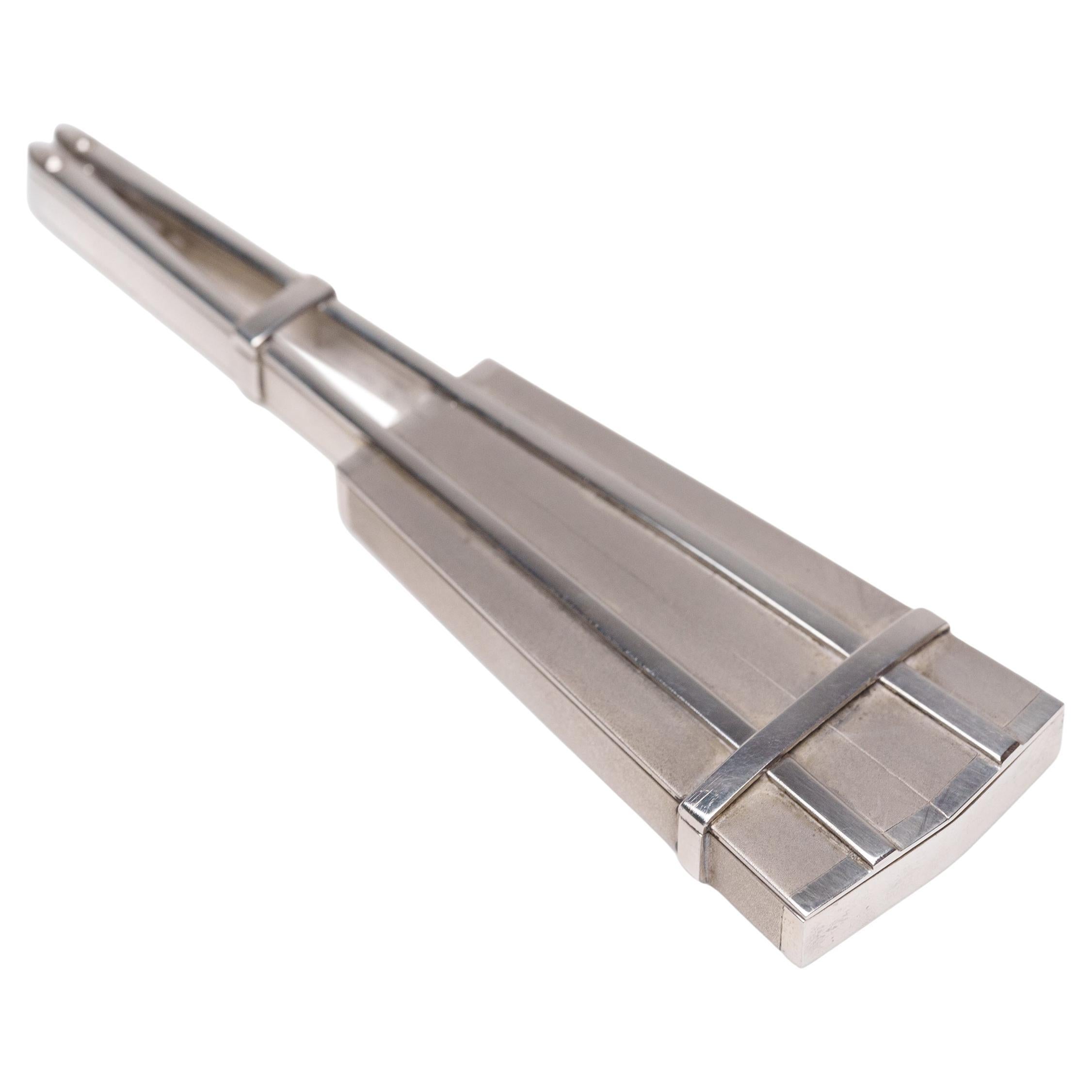 Japanische Fächerschachtel aus Silber im Angebot