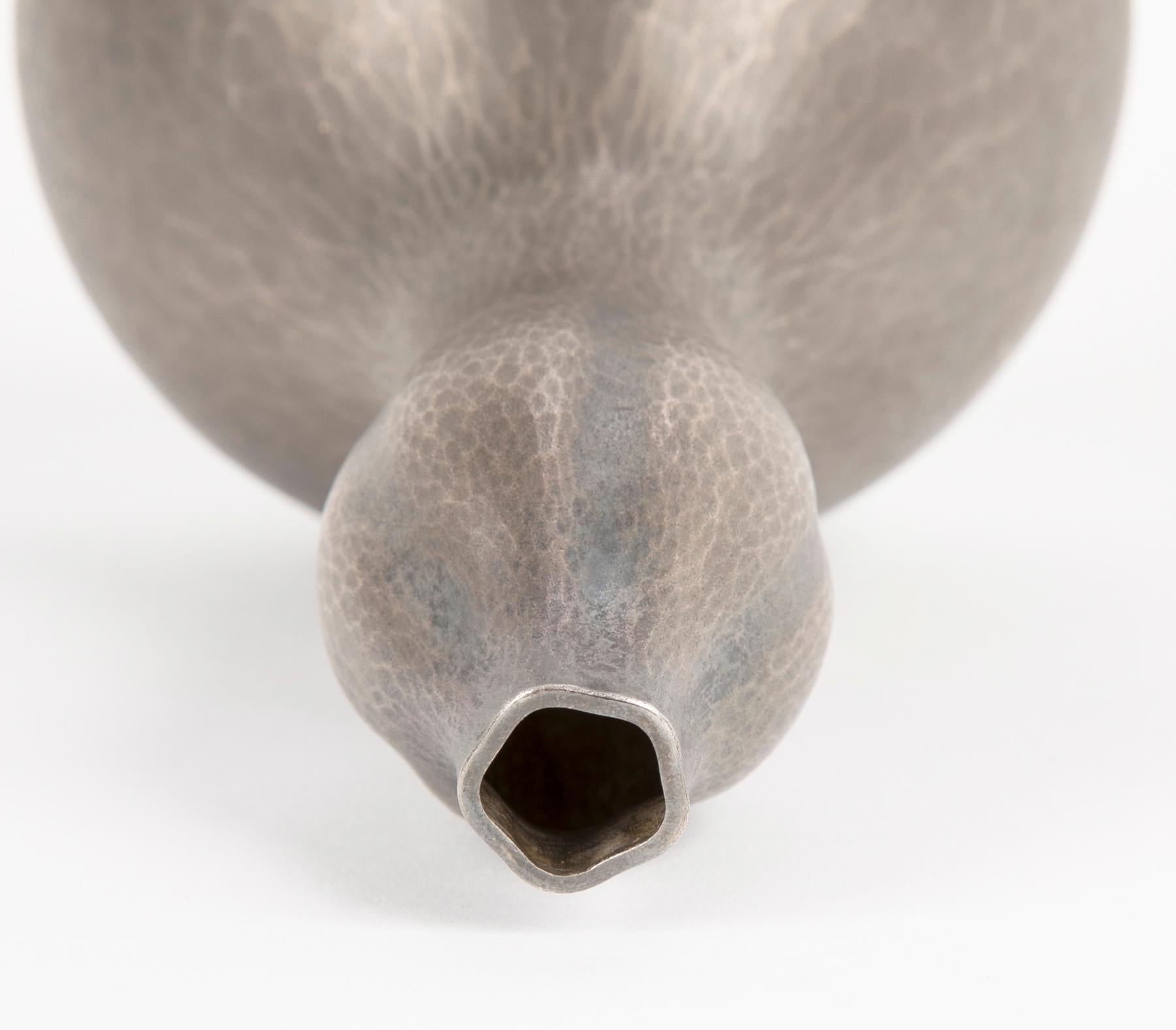 Mid-20th Century Japanese Silver Hand-Hammered Vase