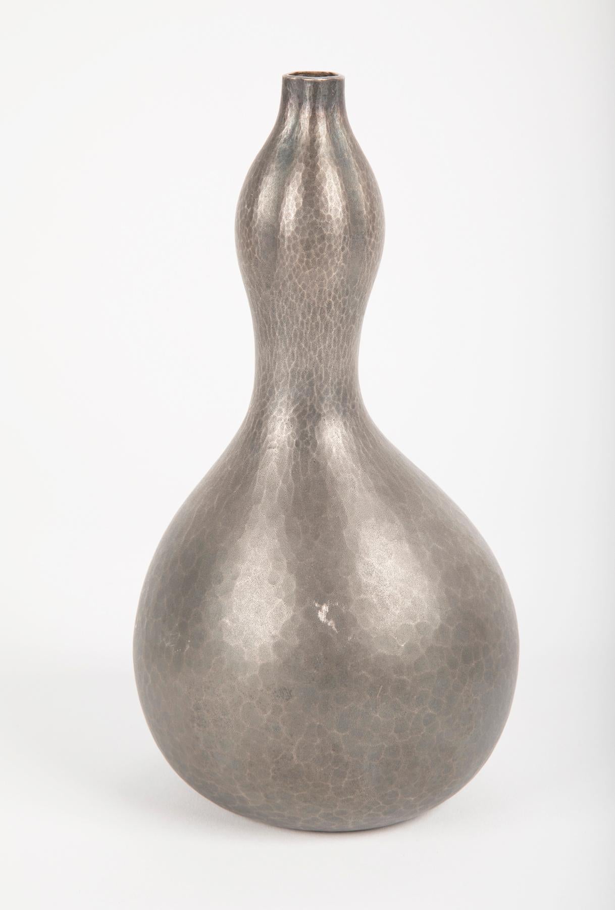 Japanese Silver Hand-Hammered Vase 2