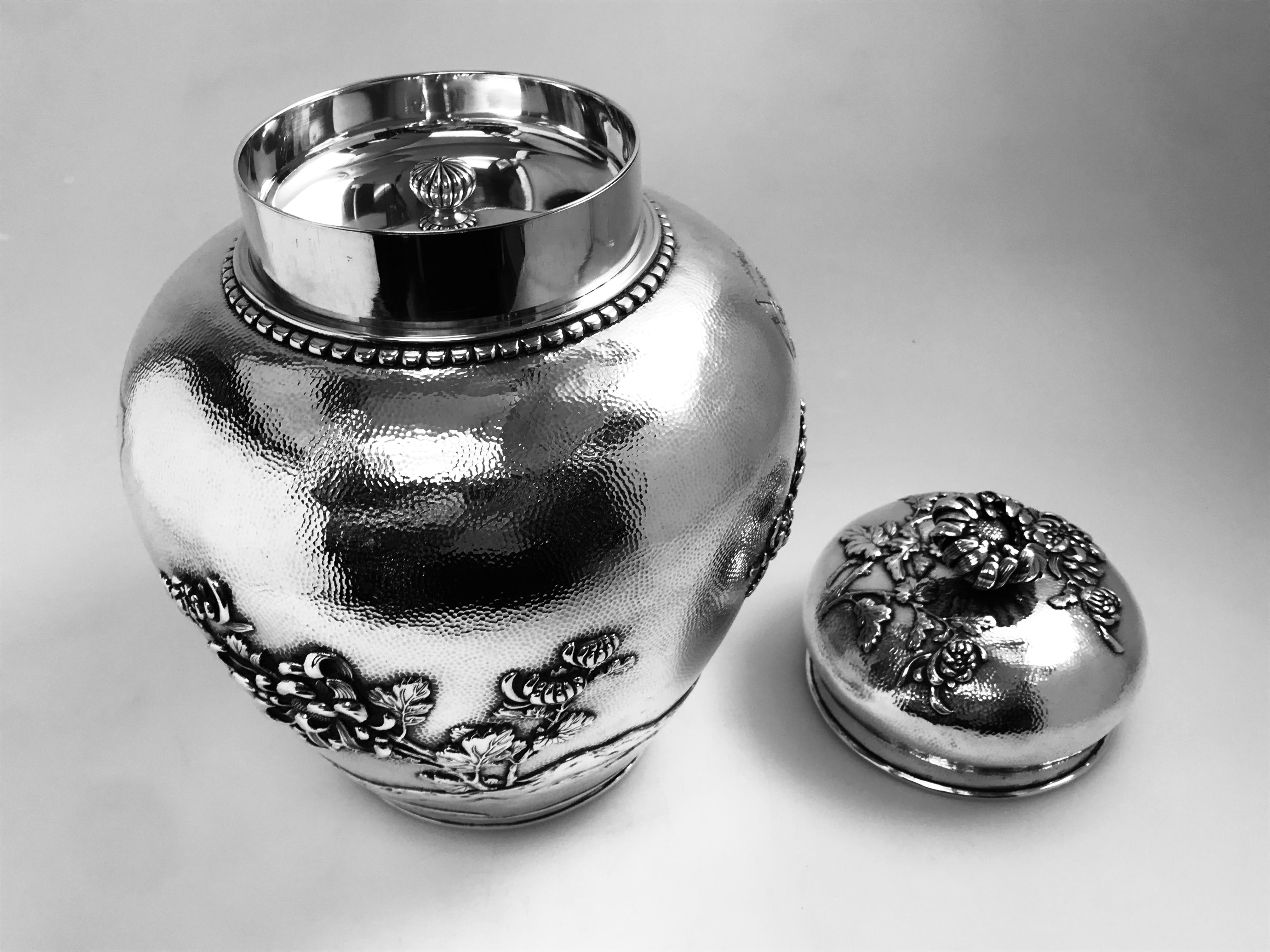 Japanese Silver Jar with Drexel Family Provenance 3