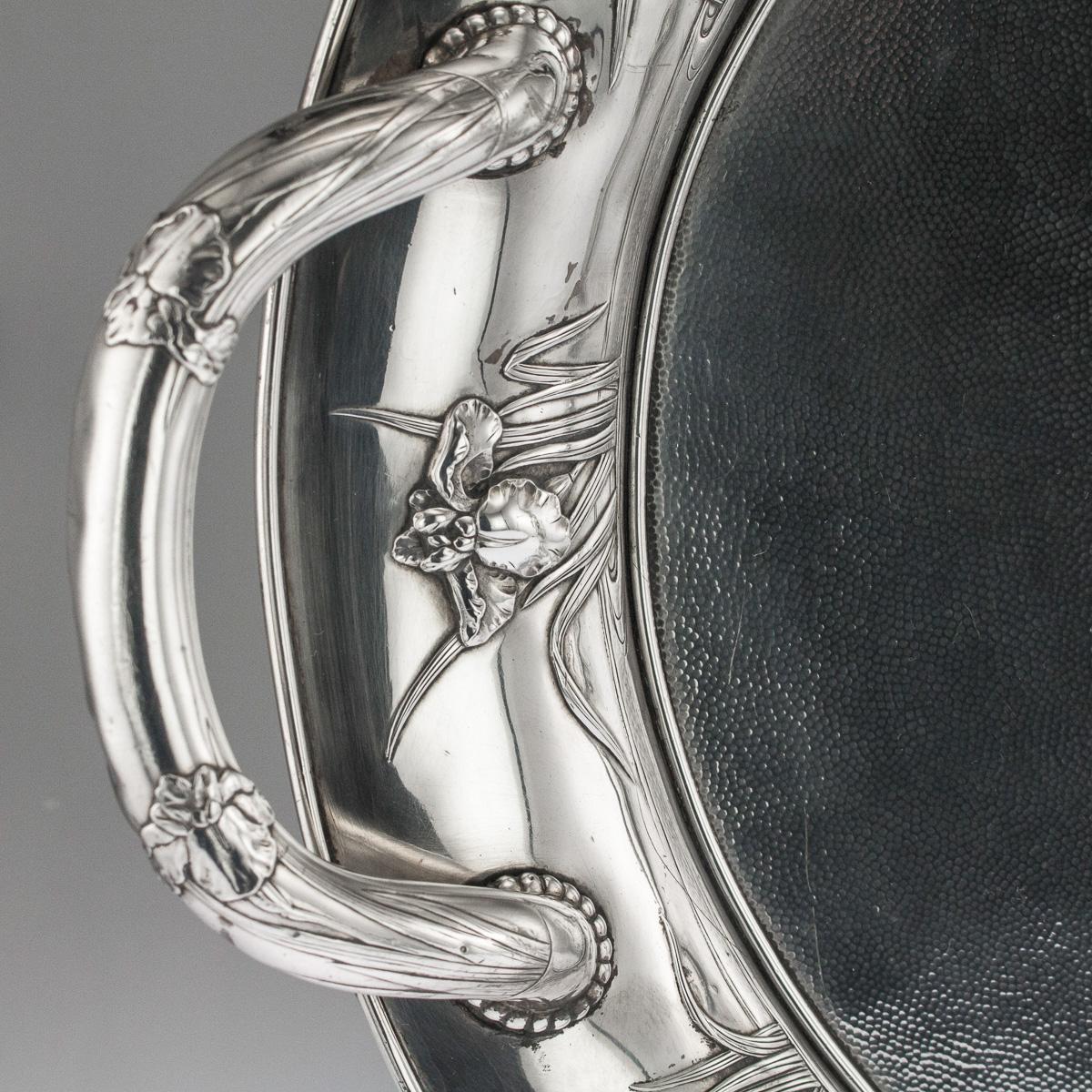 Servizio da tè e caffè massiccio in argento giapponese su vassoio, circa 1900 in vendita 9