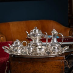 Japanese Silver Massive Tea & Coffee Service on Tray, circa 1900