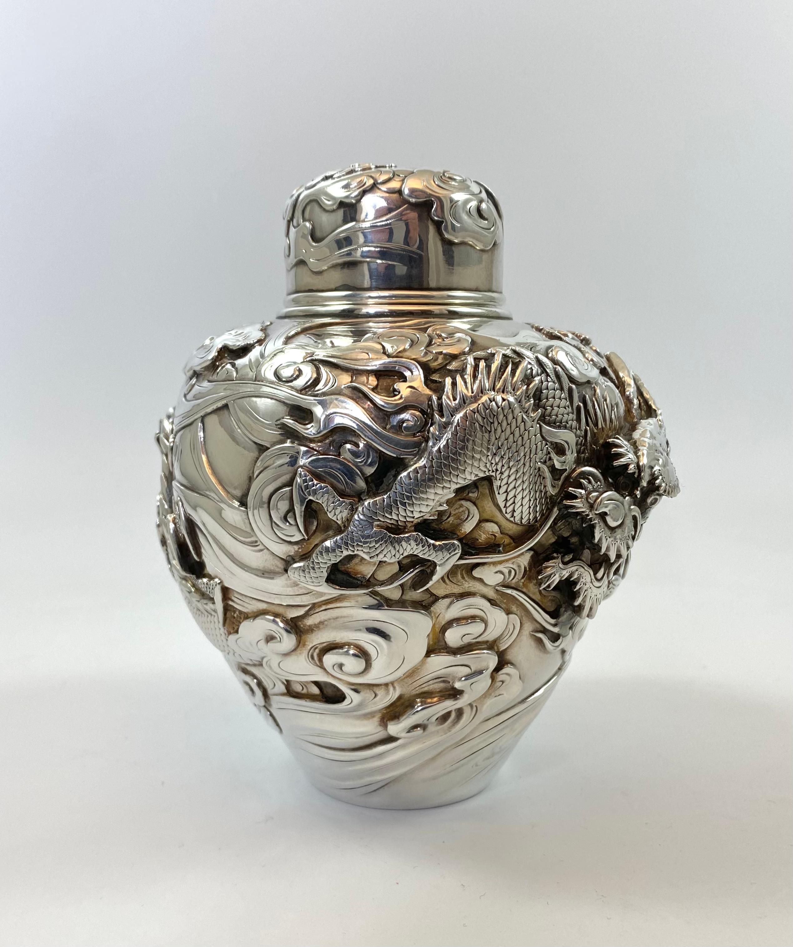 Late 19th Century Japanese Silver Natsume, Tea Caddy, c. 1890, Meiji Period