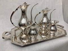 Japanese Silver Plated 5-Piece Coffee or Tea Set