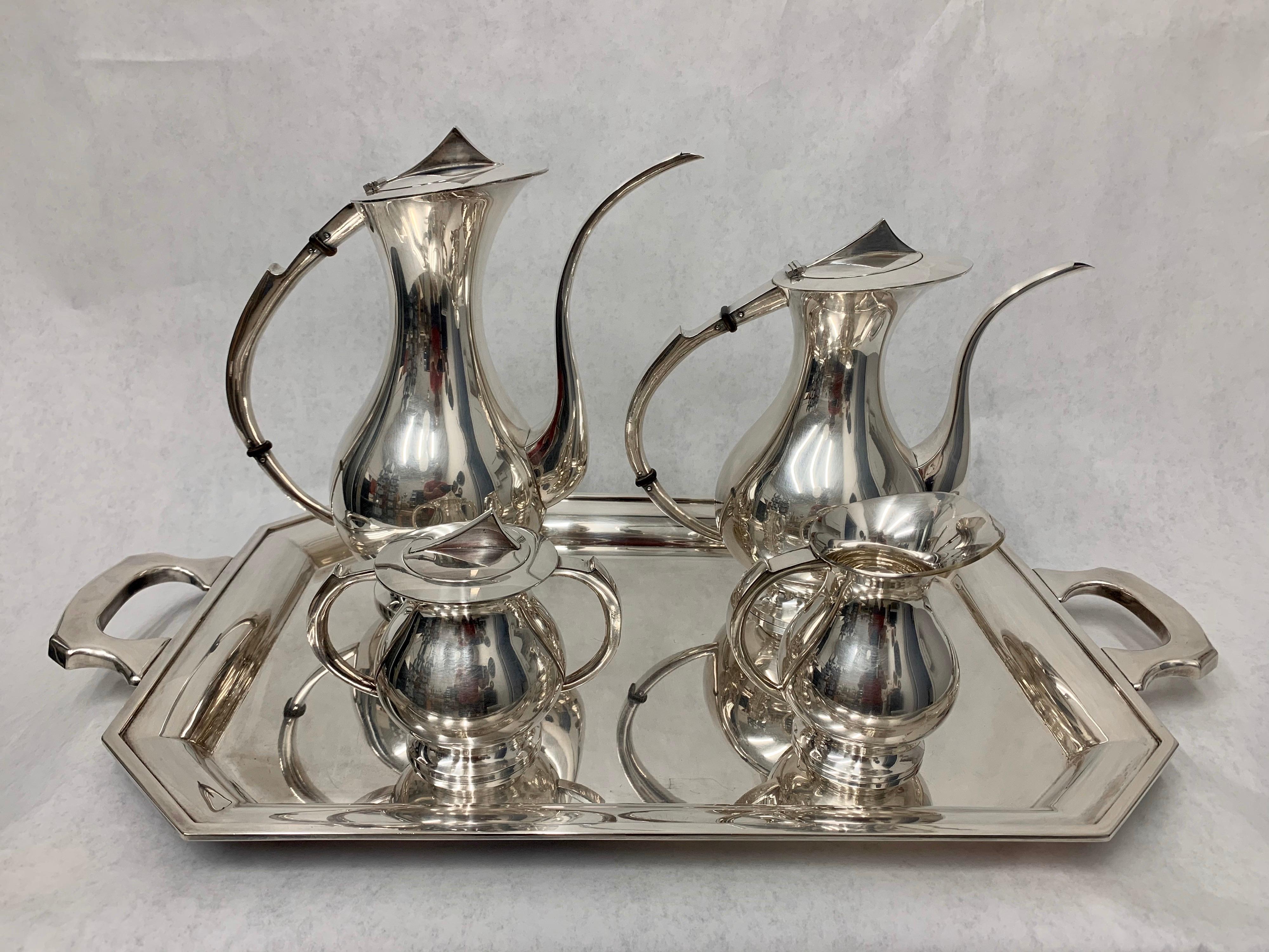 silver tea pot set