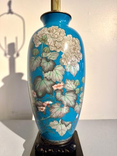 Japanese Silver Wire Cloisonne Vase Lamp, Meiji Period, c 1900, Japan
