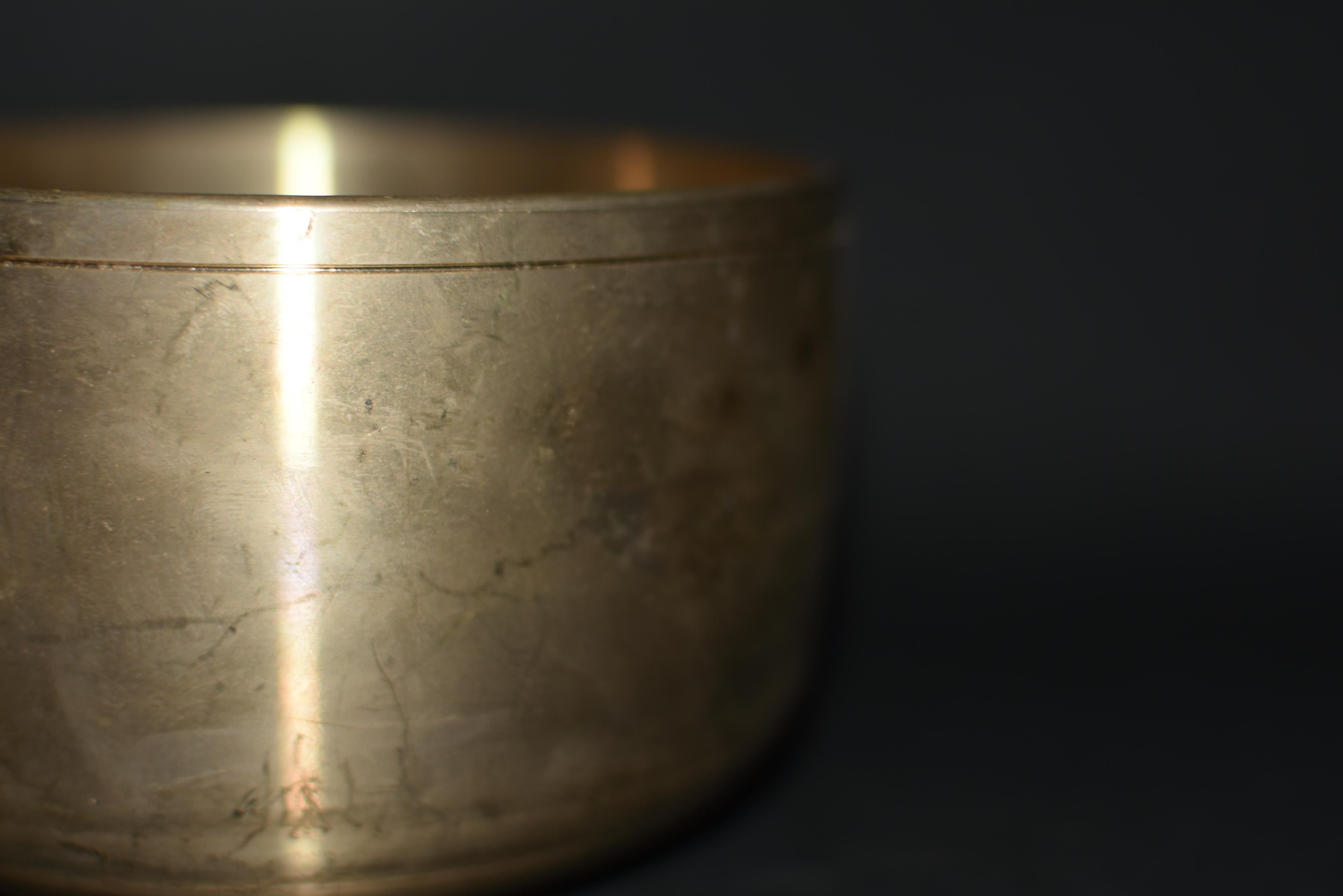 Japanese Singing Bowl Solid Brass Gold For Sale 2